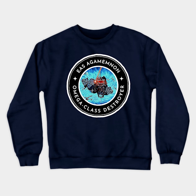 EAS Agamemnon - Omega-Class Destroyer - White - Sci-Fi - B5 Crewneck Sweatshirt by Fenay-Designs